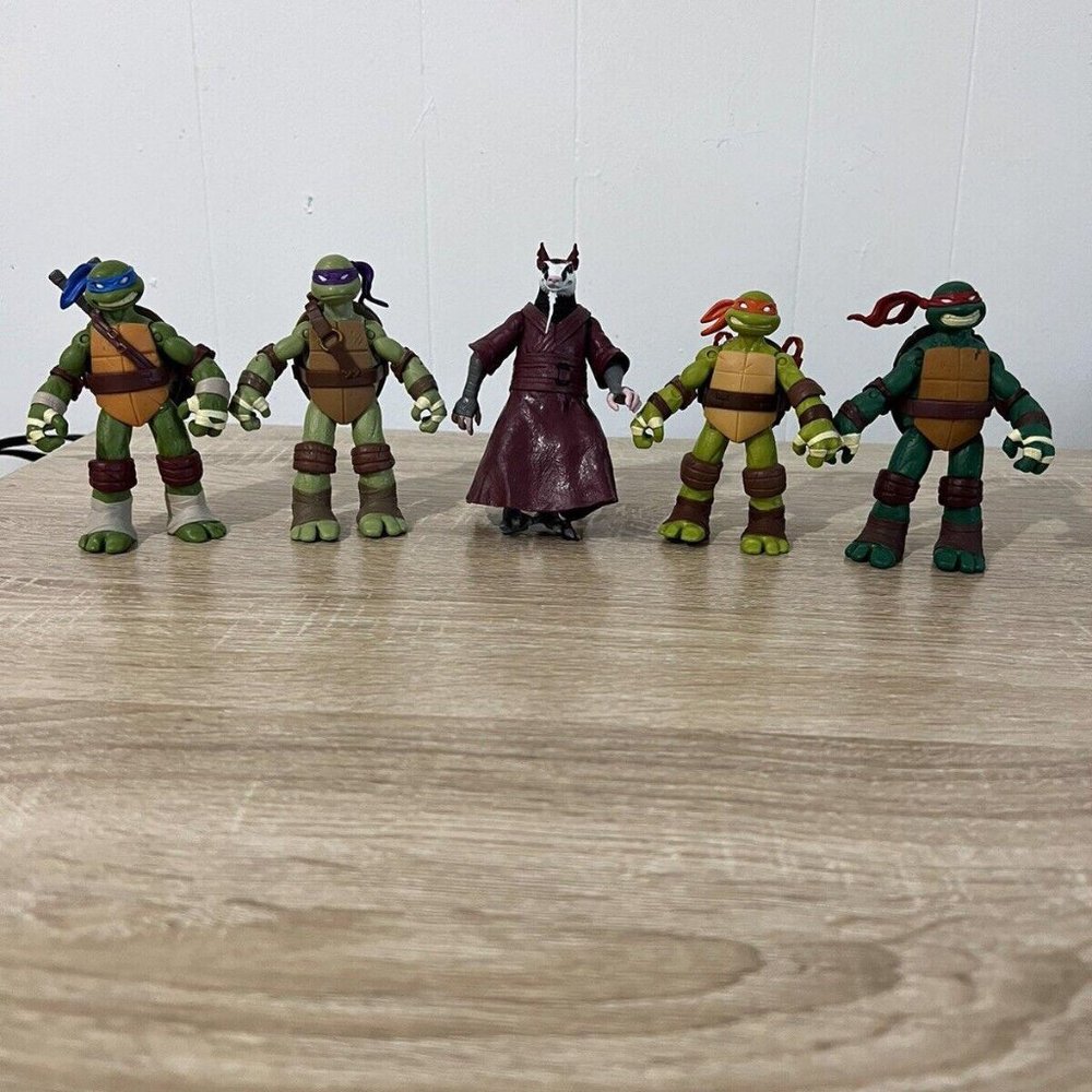 5 Piece Lot 2012 Teenage Mutant Ninja Turtles Figures 4.5" Viacom Playmates TMNT